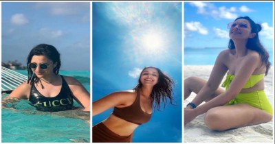 জলকেলিতে মেতেছেন পরিণীতি